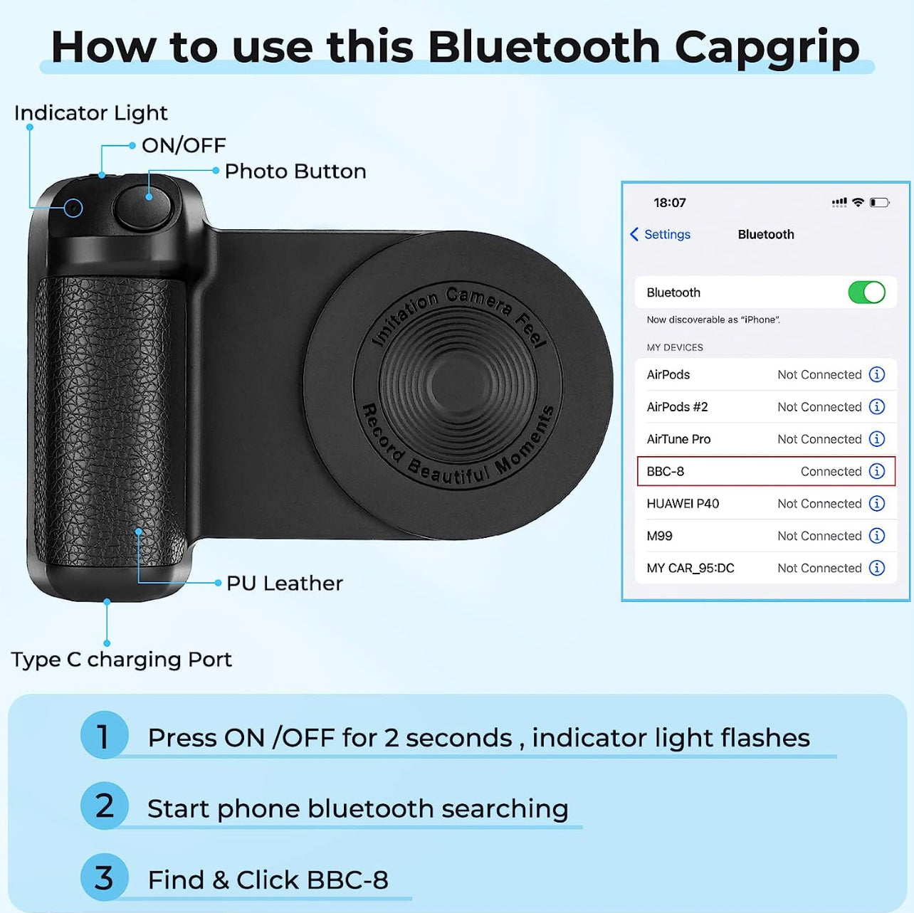 MagSafe 3n1 Camera Charger - Selfie Booster